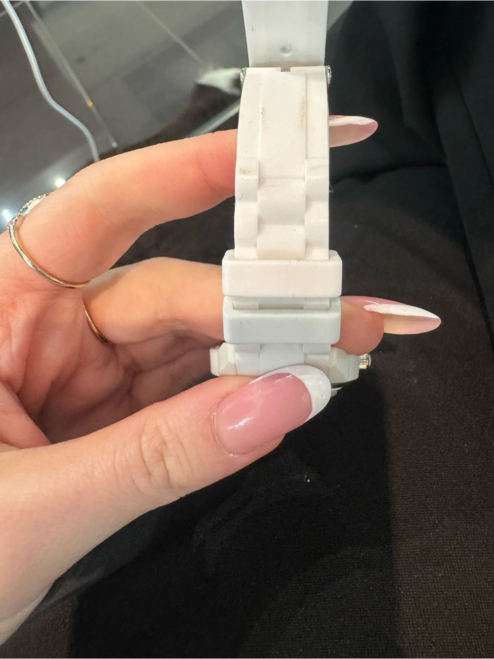 New Authentic Pandora White Silicone Sports Watch – Silver Dial w/ Date Window